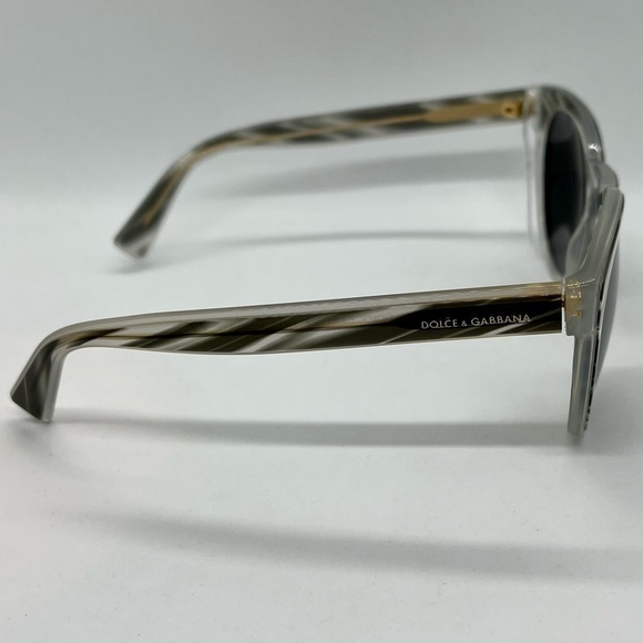 NEW Dolce & Gabbana 51mm Sunglasses Black Gray Striped Eyewear 100% Authentic - Picture 5 of 16
